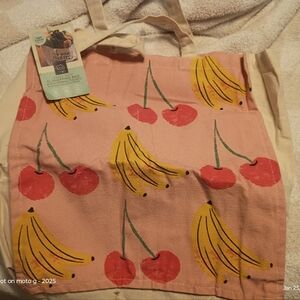 Ciroa Large Cherry Banana Canvas Tote